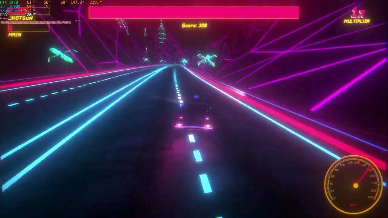 Synthwave FURY Gameplay Screenshot