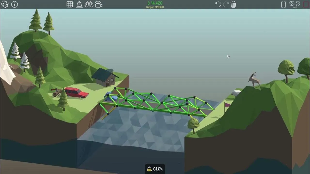Poly Bridge Gameplay Screenshot