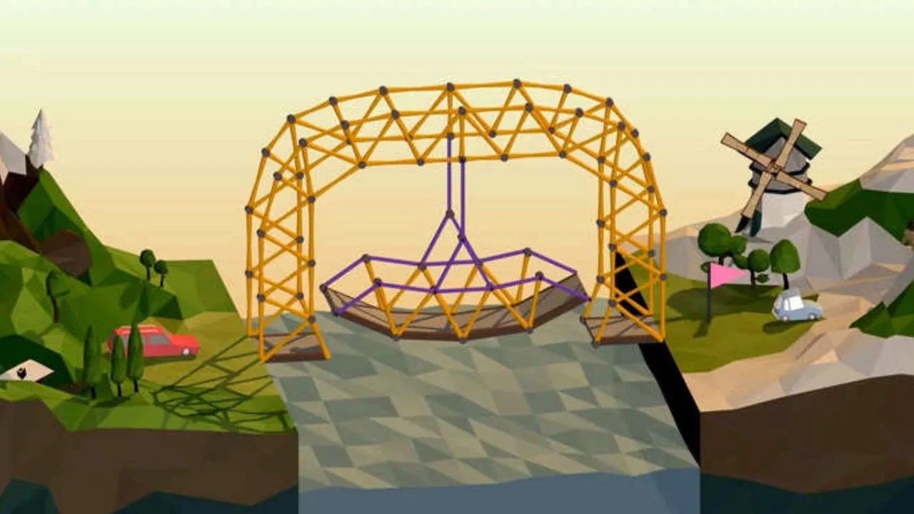 Poly Bridge Gameplay Screenshot