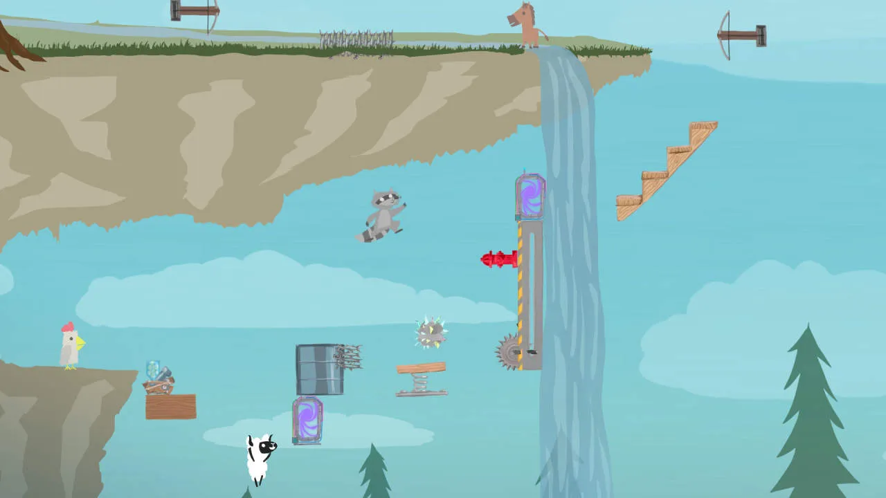 Ultimate Chicken Horse Gameplay Screenshot
