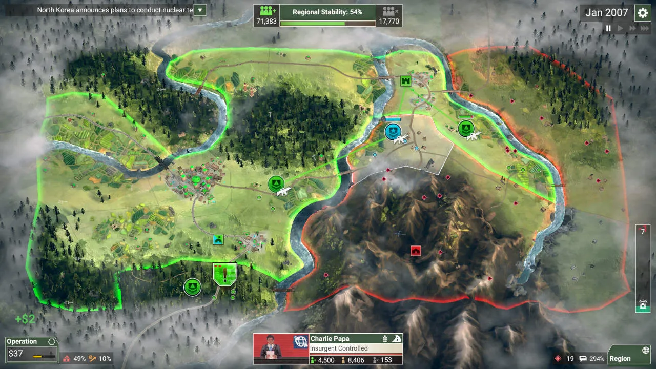 Rebel Inc: Escalation Gameplay Screenshot