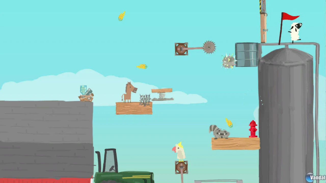 Ultimate Chicken Horse Gameplay Screenshot